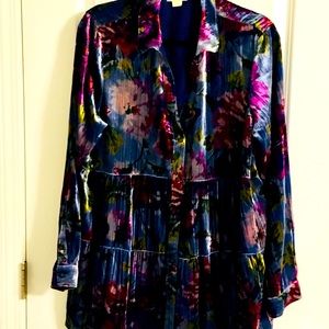 ANTHROPOLOGIE Velvet ruffled top